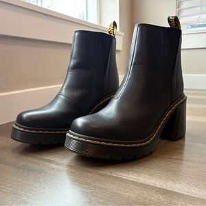Dr. Martens Spence Platform Chelsea Boot Black Smooth Leather Size 11 NWOT